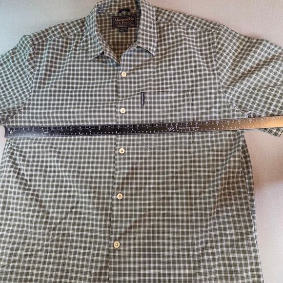 Abercrombie & Fitch Plaid Button Down Shirt L Short Sleeve Cotton - Picture 8 of 9